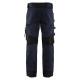 Pantalon artisan bleu marine noir sans poches flottantes - bleu marine / noir - Taille au choix 