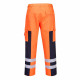 Pantalon de travail renforcé sur les genoux haute visibilité - orange / bleu marine - Taille au choix  