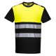 Tee-shirt manches courtes haute visibilité pw3 - Couleur et Taille au choix  Noir-Jaune