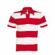 Polo rugby rayé manches courtes kariban 100% coton - Couleur et taille au choix Rouge-Blanc