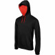 Sweat-shirt à capuche contrastée kariban homme - Coloris et taille au choix Noir-Rouge