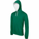 Sweat-shirt à capuche contrastée kariban homme - Coloris et taille au choix Vert