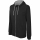 Sweat-shirt zippé capuche contrastée kariban homme - Coloris et taille au choix Noir-Gris