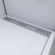 Receveur en acrylique Blanc effet pierre 80x100x4 cm - Grille linéaire chrome – MOON Aurlane - FAC610 