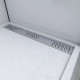 Receveur en acrylique Blanc Effet Pierre 90x90x4 cm - Grille Linéaire Chrome - MOON Aurlane - FAC609 