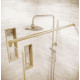 Retour pour porte de douche 90x180 cm verre trempe 5mm - Finition Or Brossé - GOLD ELEMENTARY Aurlane - FAC1100 
