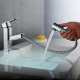 Robinet lavabo mitigeur sophistiqué avec bec rétractable blanc 