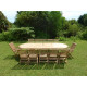 Ensemble de jardin en teck premium nayan 10 chaises 2 fauteuils jenae 