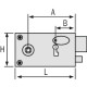 Serrure en applique horizontale à fouillot - pêne dormant et demi-tour - a gorges - 1442 main gauche 