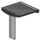 Siège de douche à assise ergonomique pleine blanche et pied à embout caoutchouc onyx white 