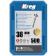 Vis à trous de poche 38 mm Revêtu de Zinc Maxi-Loc, Filetage épai, 500 - KREG - SML-C150-500-INT 