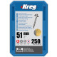 Vis à trous de poche 51 mm Revêtu de Zinc Maxi-Loc, Filetage épai, 250 - KREG - SML-C2-250-INT 