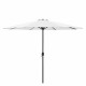 Parasol de jardin solide résistant au rayonnement uv imperméable polyester acier 300 cm - Couleur au choix Blanc