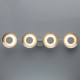 Spot argenté techno 4 ampoules 11 cm 