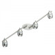 Spot argenté techno 4 ampoules 17 cm 