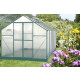 Serre jardin structure aluminium couleur verte panneaux polycarbonate 6 mm 10,37 m2, habsr4224j 