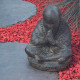 Statue jardin moine bouddhiste assis - gris - Hauteur au choix 