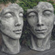 Statue visage femme extérieur petit format - 50 cm - Couleur au choix 