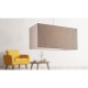 Suspension 1 ampoule prince, acier, avec abat-jour perle 