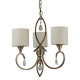 Suspension alberto, laiton antique et cristal, 3 ampoules 