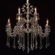 Suspension argentée classic 12 ampoules 150 cm 
