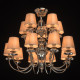 Suspension argentée elegance 15 ampoules 100 cm 