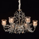 Suspension argentée flora 6 ampoules 140 cm 