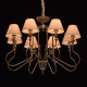 Suspension argentée neoclassic 8 ampoules 110 cm 