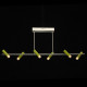 Suspension argentée techno 6 ampoules 44 cm 