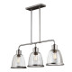Suspension bar hobson, verre tacheté, 3 éclairages - Coloris au choix Nickel