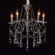 Suspension chromée crystal 5 ampoules 94 cm 