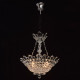 Suspension chromée crystal 6 ampoules 130 cm 