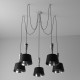 Suspension chromée megapolis 5 ampoules 240 cm 