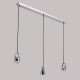 Suspension chromée techno 3 ampoules 195 cm 