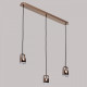 Suspension cuivre techno 3 ampoules 195 cm 