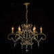 Suspension dorée crystal 6 ampoules 97 cm 