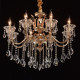 Suspension dorée crystal 8 ampoules 100 cm 