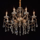 Suspension dorée crystal 8 ampoules 102 cm 