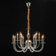 Suspension dorée neoclassic 16 ampoules 133 cm 