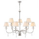Suspension finsbury park, nickel poli, 9 ampoules, sans abat-jour 
