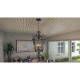 Suspension fort quinn, fonte d'aluminium noire, 4 ampoules 