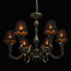 Suspension grise neoclassic 6 ampoules 97 cm 