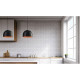 Suspension house, noir et orange 