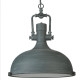 Suspension industrial pendant, gris et verre 