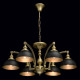 Suspension laiton neoclassic 6 ampoules 80 cm 