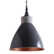 Suspension en métal laqué et bois - Coloris au choix Gris-foncé