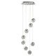 Suspension marbles, chrome et verre, 8 ampoules 