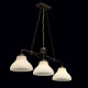 Suspension marron country 3 ampoules 66 cm 