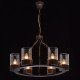 Suspension marron country 6 ampoules 80 cm 