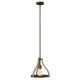 Suspension middlefield, fer et bois, 1 ampoule 